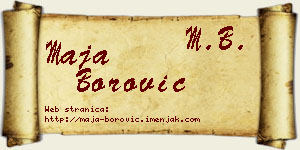 Maja Borović vizit kartica